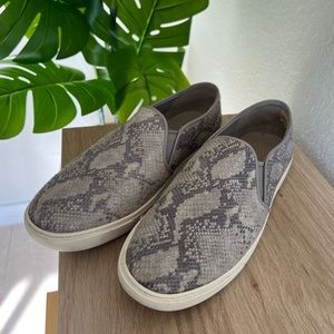 Snakeskin Sneakers - Cole Haan Snakeskin Grey Neutral Sporty Slip On Sneakers